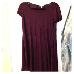 Merlot t-shirt dress.